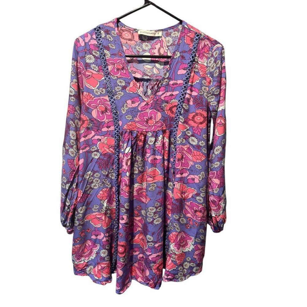 Rustty Dustty Women's Purple & Pink Mini Dress - Picture 2 of 8